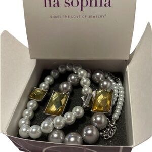 Lia Sophia Silver and Gold Bracelet Set